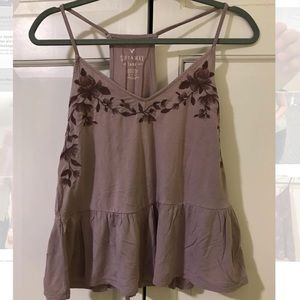 American Eagle Purple Floral Tank